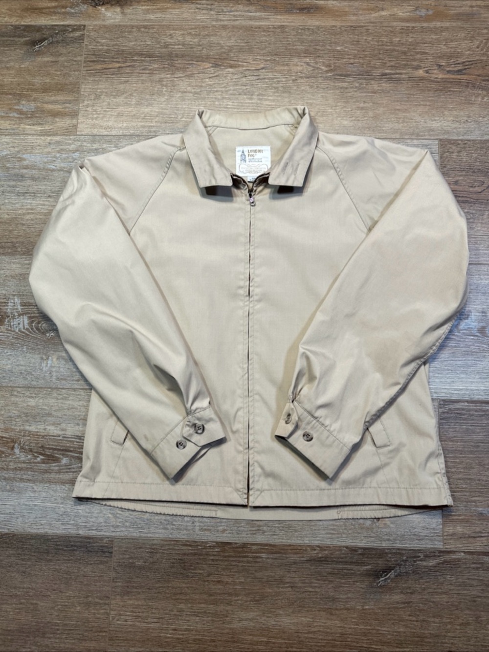 London Fog Beige Zip-Front Jacket Mens 42 Long